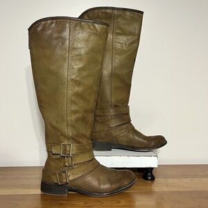 Madden Girl Knee High Campuswc‎ Riding Boots Tan Women's Size 7.5M